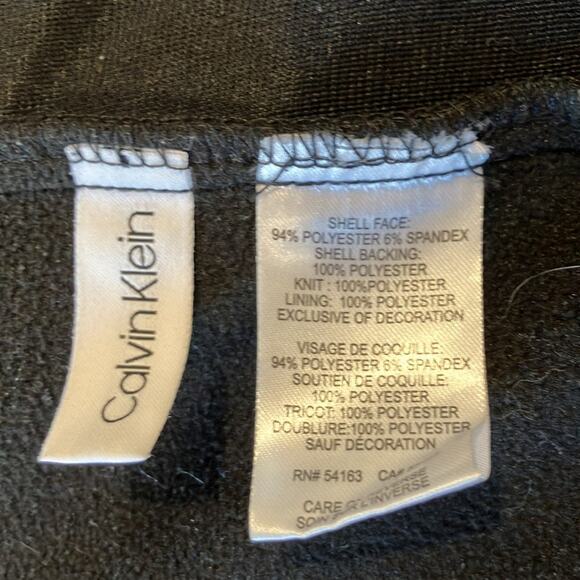 Calvin Klein Black Belted warm Trench Rain Coat size XL - Picture 8 of 9